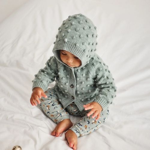 Hooded Popcorn Cardigan - Misha & Puff