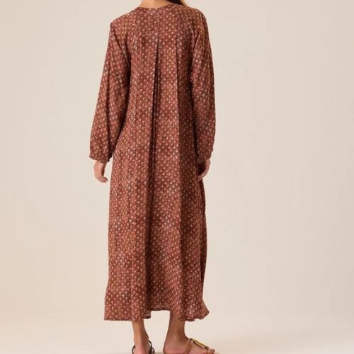 Fiore Maxi Dress - Scallop Rosewood - Natialie Martin