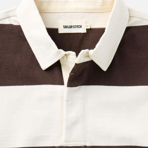 Short Sleeve Rugby Shirt in Port Stripe - Taylor Stitch
