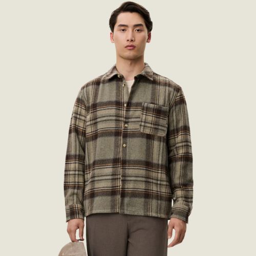 Les Deux - Kaleb Check Wool Overshirt -