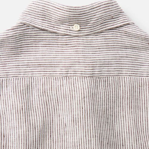 Jack Shirt in Burgundy University Stripe Linen - Taylor Stitch