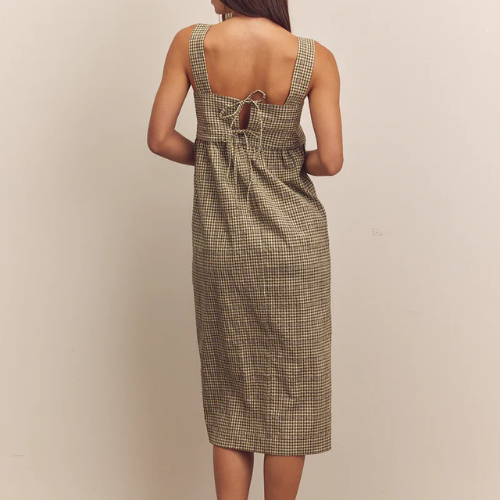 Back Tie Midi Dress - Amente