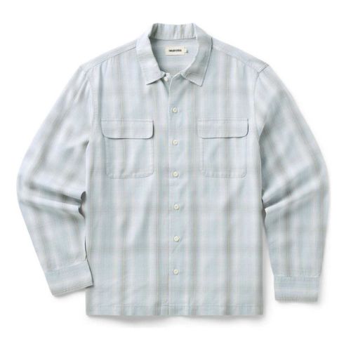 Shore Shirt in Fog Check Tencel - Taylor Stitch