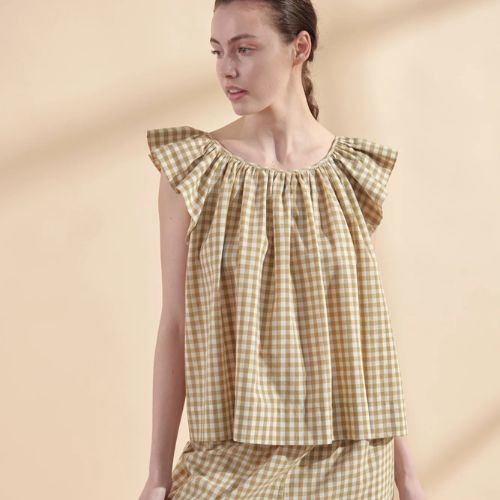 Gingham Ruffle Top - Amente
