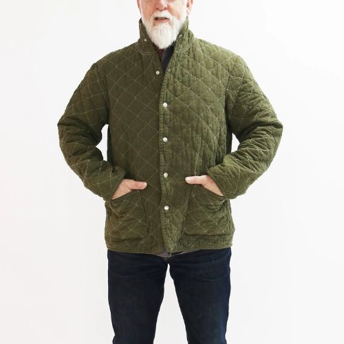 Quilted Snap Jacket - Olive - Utility Canvas
