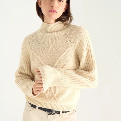 Italian Wool Cable Knit Sweater - Cotelac