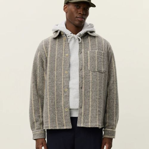 Lennon Wool Pinstripe Overshirt - Les Deux