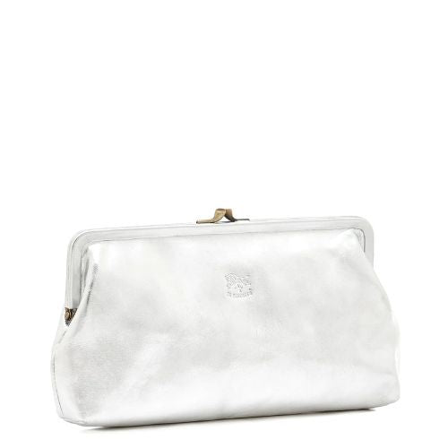 Manuela Classic Clutch Metallic Silver - Il Bisonte