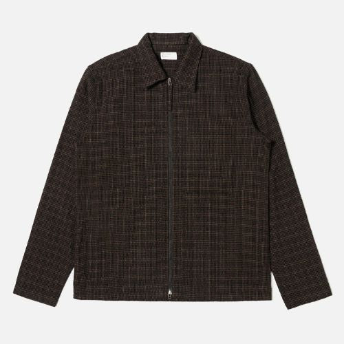 Brown Cedar Check Zip Shirt - Universal Works