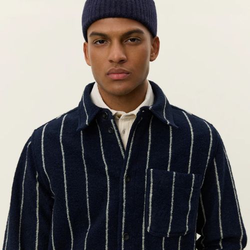 Lennon Wool Pinstripe Overshirt - Les Deux