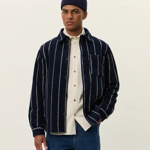 Lennon Wool Pinstripe Overshirt - Les Deux