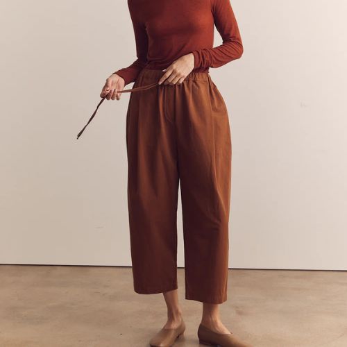 Pleated Drawstring Pants - Amente