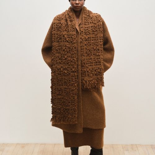 Double Face Long Coat in Rust - Lauren Manoogian