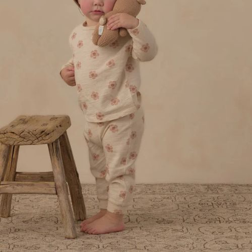Long Sleeve Set in Pink Daisies - Rylee & Cru