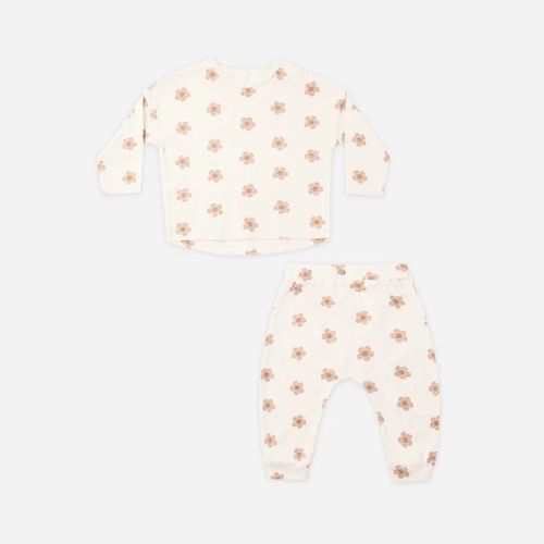 Long Sleeve Set in Pink Daisies - Rylee & Cru