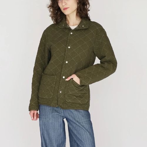 Quilted Snap Jacket - Olive - Utility Canvas