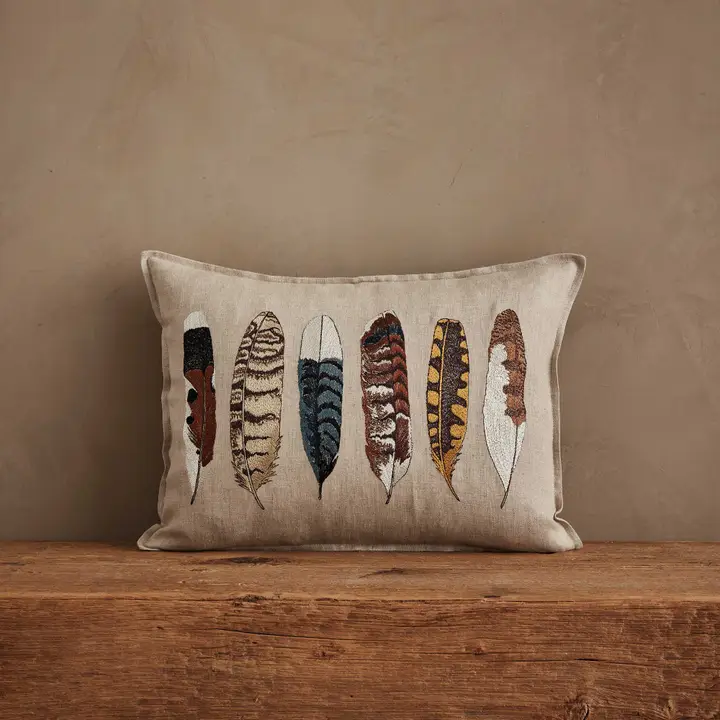 Medium Feathers - Pillow Cover (NO INSERT) - Coral&Tusk