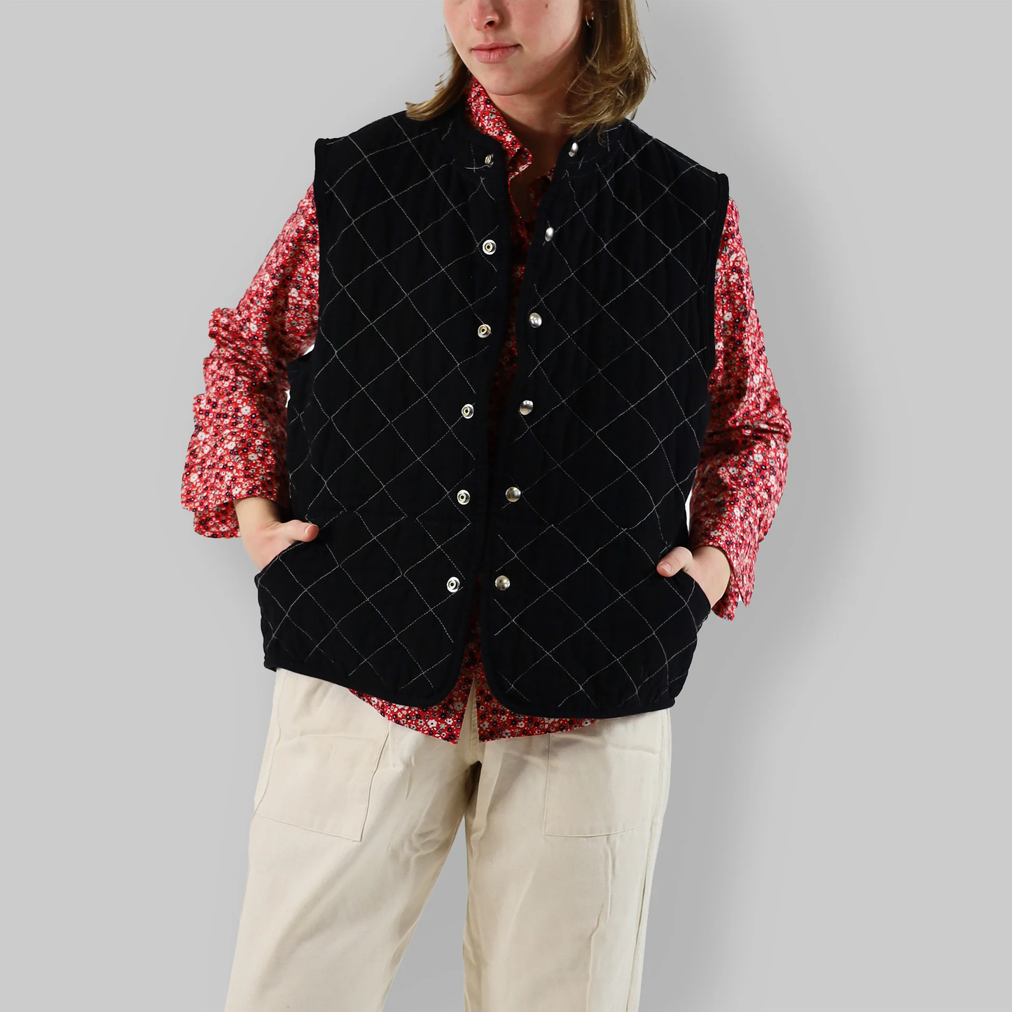 Utility Canvas - Quilted Snap Vest