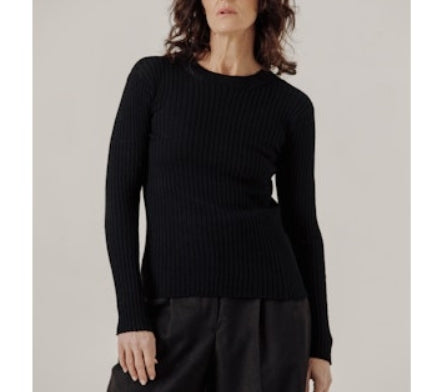 Fine Knit Rib Top - Bare Knitwear