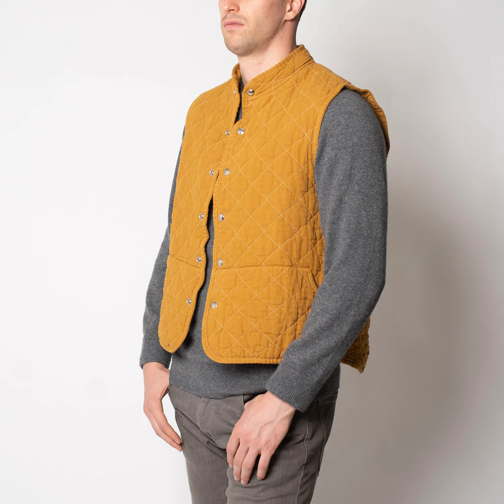 Quilted Snap Vest - Utility Canvas